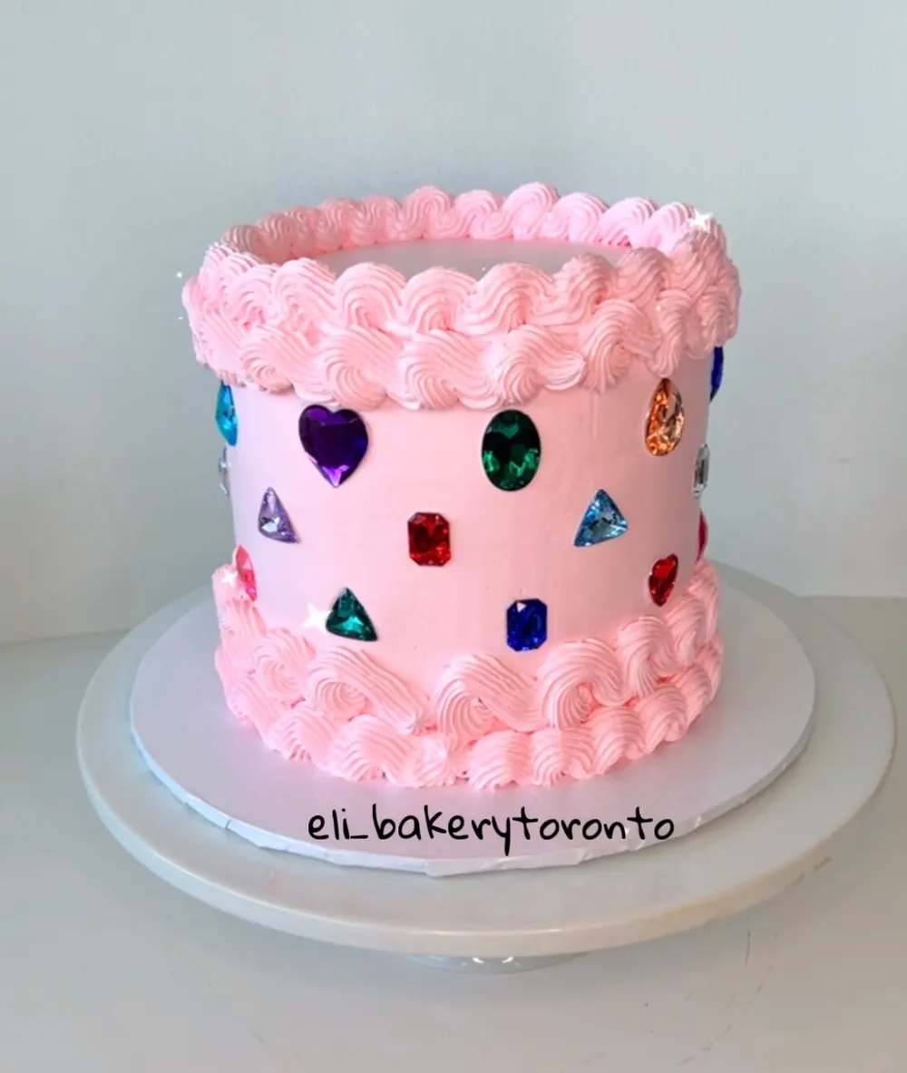 Pink jewelry-themed cake by Eli Bakery Toronto