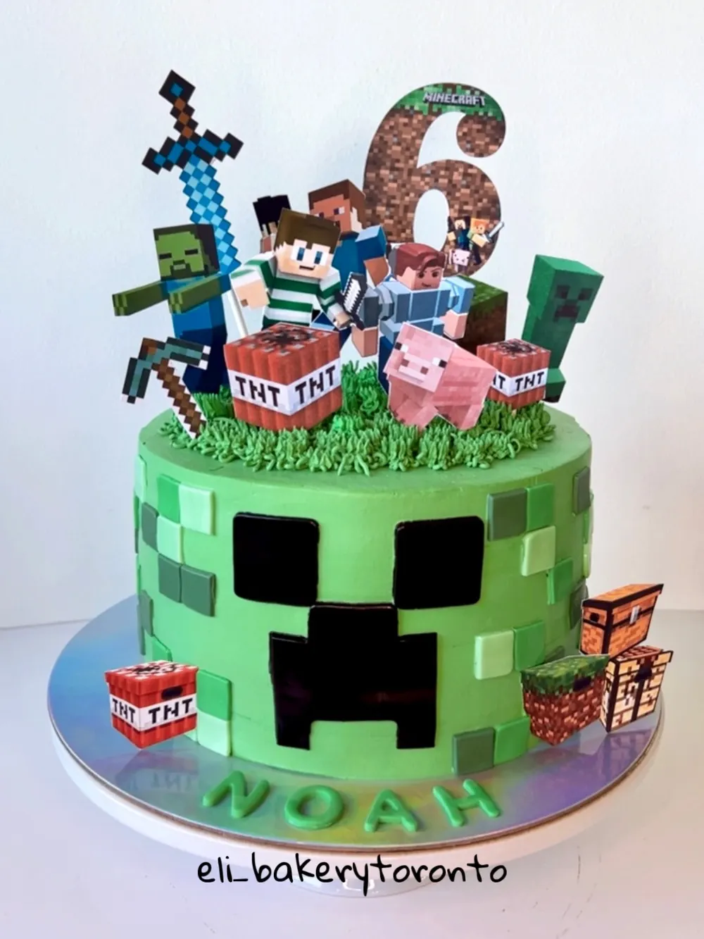 Minecraft-themed cake by Eli Bakery Toronto
